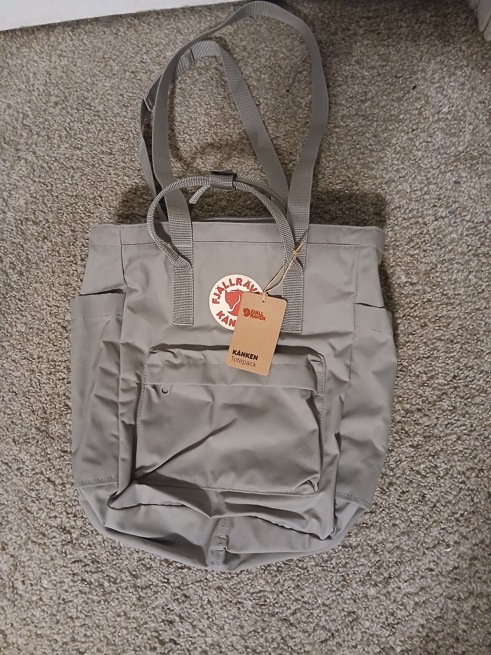 Fjallraven Kånken Totepack Men's Gray Tote Bag/Backpack/Carry All New